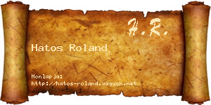 Hatos Roland névjegykártya